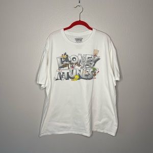 Looney Tunes Mens White Tee Shirt Taz Bugs Bunny Daffy Duck 2XL XXL